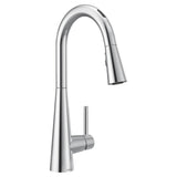 Moen - Sleek Smart Faucet Touchless Pull Down Sprayer Kitchen Faucet with Voice Control and Power Boost, Chrome - Chrome