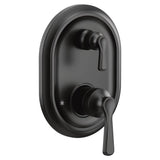 Moen - Traditional M-CORE 3-Series 2-Handle Shower Trim with Integrated Transfer Valve in Matte Black (Valve Sold Separately) - Matte Black