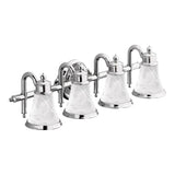 Moen - Waterhill 4-Light Dual-Mount Bath Bathroom Vanity Fixture with Frosted Glass, Chrome - Chrome