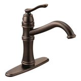Moen - Belfield Traditional One Handle High Arc Kitchen Faucet with Optional Deckplate Included, Oil Rubbed Bronze - Oil Rubbed Bronze