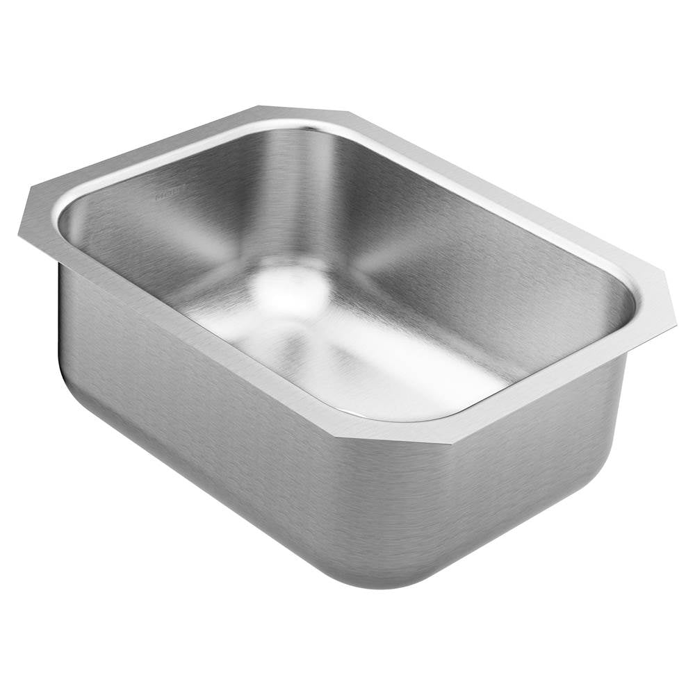 Moen - 1800 Series 16-inch 18 Gauge Undermount Single Bowl Stainless Steel Kitchen or Bar Sink - Satin Stainless