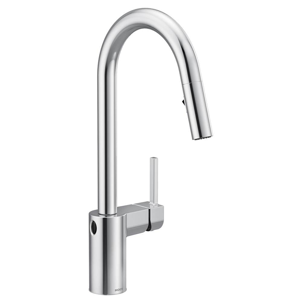 Moen - Align Motionsense Wave One-Sensor Touchless One-Handle High Arc Modern Pulldown Kitchen Faucet with Reflex, Chrome - Chrome