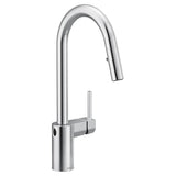 Moen - Align Motionsense Wave One-Sensor Touchless One-Handle High Arc Modern Pulldown Kitchen Faucet with Reflex, Chrome - Chrome
