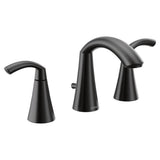 Moen - Glyde Two-Handle 8-Inch Widespread High Arc Modern Bathroom Sink Faucet, Valve Required, Matte Black - Matte Black