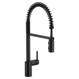 Moen - Align One Handle Pre-Rinse Spring Pulldown Kitchen Faucet with Power Boost, Matte Black - Matte Black