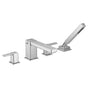 Moen - 90 Degree Two-Handle Deck Mount Roman Tub Faucet Trim Kit, Valve Required, Including Single Function Handshower, Chrome - Chrome