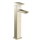 Moen - 90 Degree One-Handle Vessel Sink Modern Bathroom Faucet, Brushed Nickel - Brushed Nickel