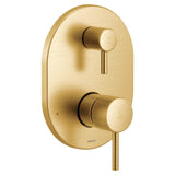 Moen - Align M-CORE 3-Series 2-Handle Shower Trim with Integrated Transfer Valve in Brushed Gold (Valve Sold Separately) - Brushed Gold