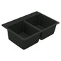 Moen - 33-Inch Wide x 9.5-Inch Deep Dual Mount Granite Double Bowl Kitchen Sink, Black - Black