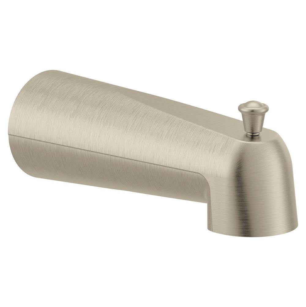 Moen - Eva Replacement 7-Inch Tub Diverter Spout 1/2-Inch Slip Fit Connection, Brushed Nickel - Brushed Nickel