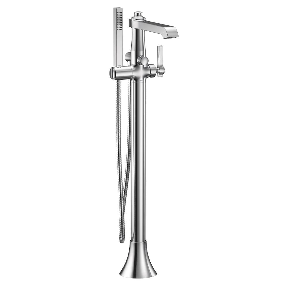 Moen - Flara One-Handle Freestanding Floor Mount Tub Filler with Handshower, Chrome - Chrome