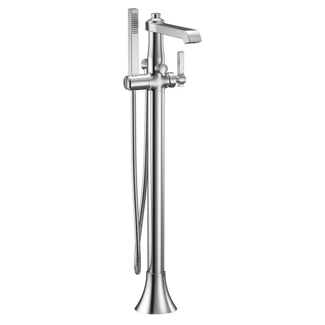 Moen - Flara One-Handle Freestanding Floor Mount Tub Filler with Handshower, Chrome - Chrome
