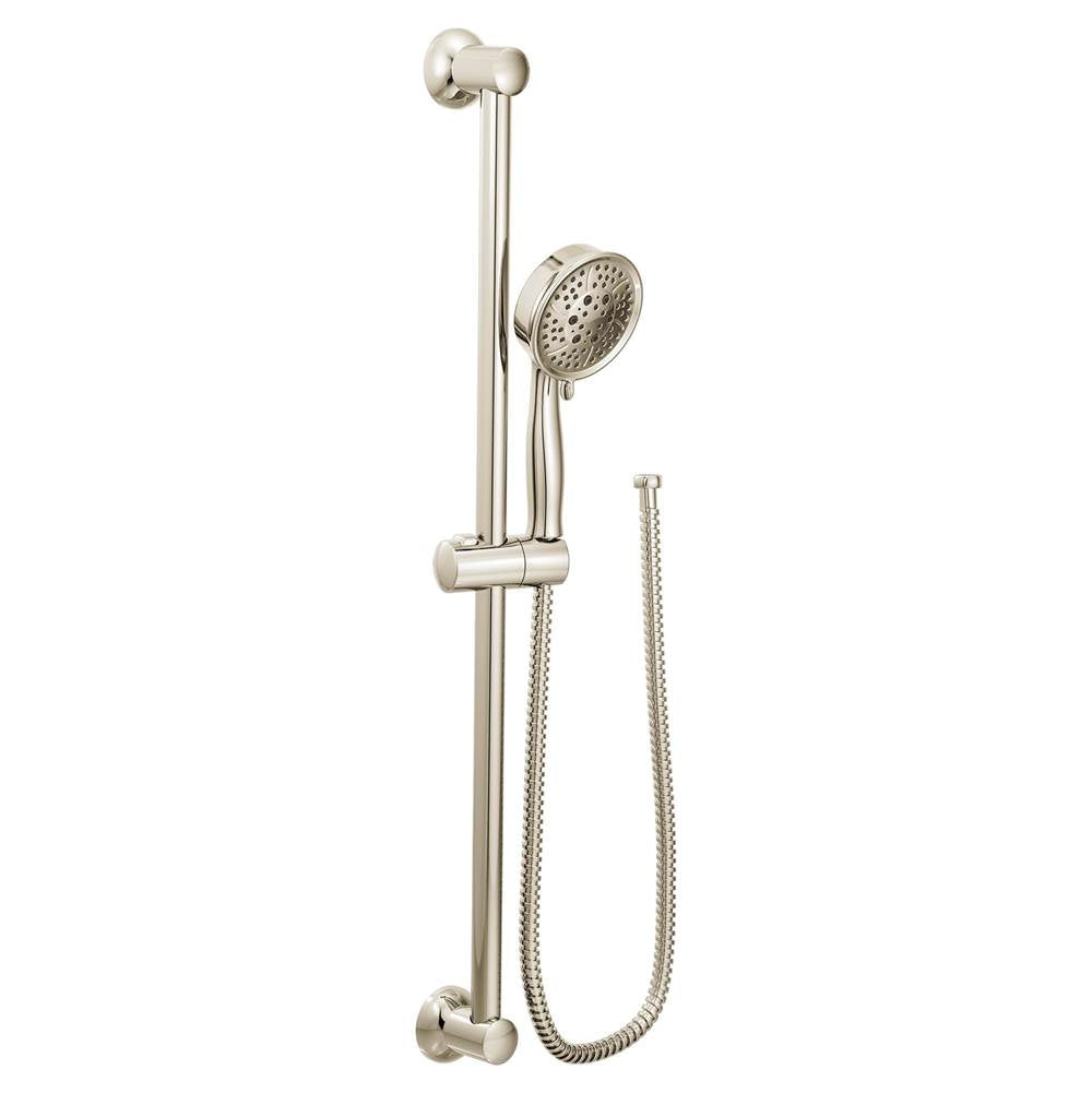Moen - Eco-Performance Handheld Showerhead with 69-Inch-Long Hose Featuring 30-Inch Slide Bar, Polished Nickel - Polished Nickel