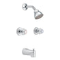 Moen - Chateau Two-Handle Tub and Eco-Performance Shower Faucet, Valve Included, Chrome - Chrome