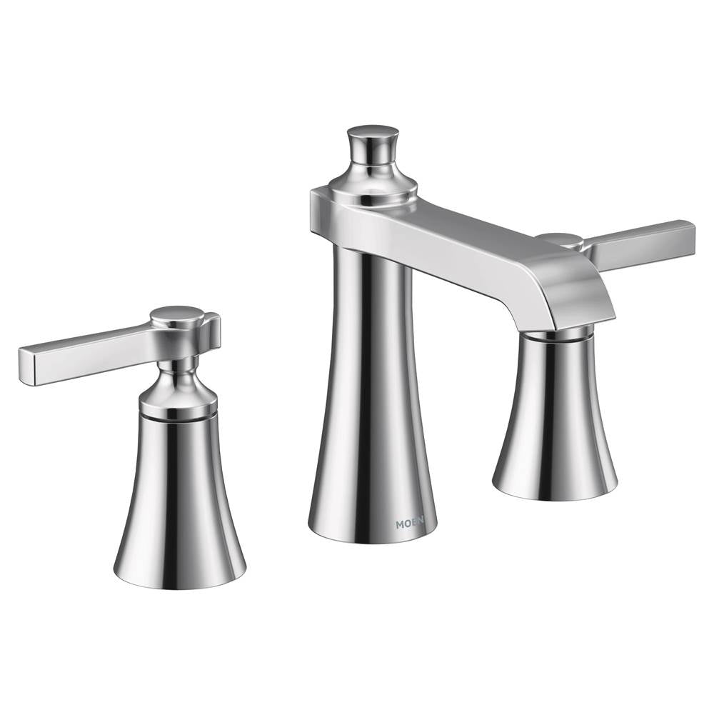 Moen - Flara 8 in. Widespread 2-Handle High-Arc Bathroom Faucet Trim Kit in Chrome (Valve Sold Separately) - Chrome