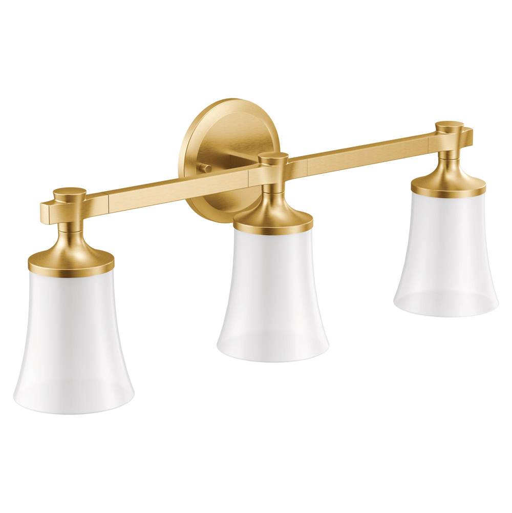 Moen - Brushed Gold Three Globe Bath Light - Brushed Gold