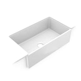White Fireclay 33 in. Single Bowl Farmhouse Apron Front Kitchen Sink