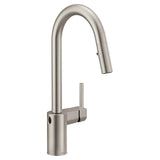 Moen - Align Motionsense Wave One-Sensor Touchless One-Handle High Arc Modern Pulldown Kitchen Faucet with Reflex, Spot Resist Stainless - Spot Resist Stainless