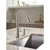 Modern Deck Mounted Kitchen Soap Dispenser with Above the Sink Refillable Bottle, Brushed Gold