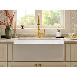 White Fireclay 33 in. Single Bowl Farmhouse Apron Front Kitchen Sink