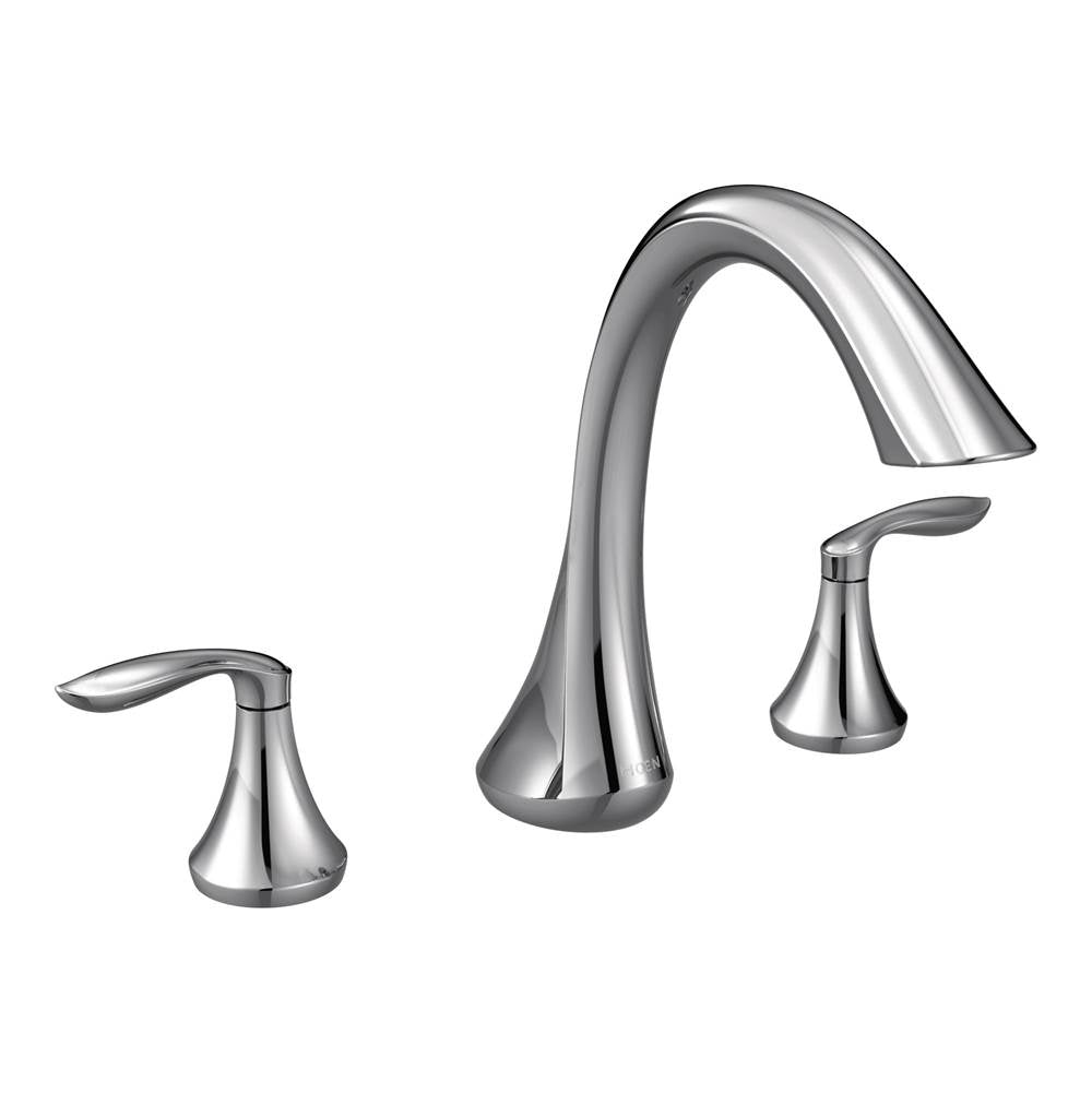 Moen - Eva 2-Handle Deck-Mount Roman Tub Faucet Trim Kit in Chrome (Valve Sold Separately) - Chrome