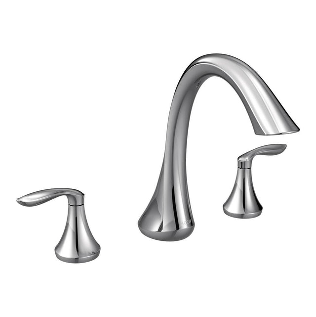 Moen - Eva 2-Handle Deck-Mount Roman Tub Faucet Trim Kit in Chrome (Valve Sold Separately) - Chrome