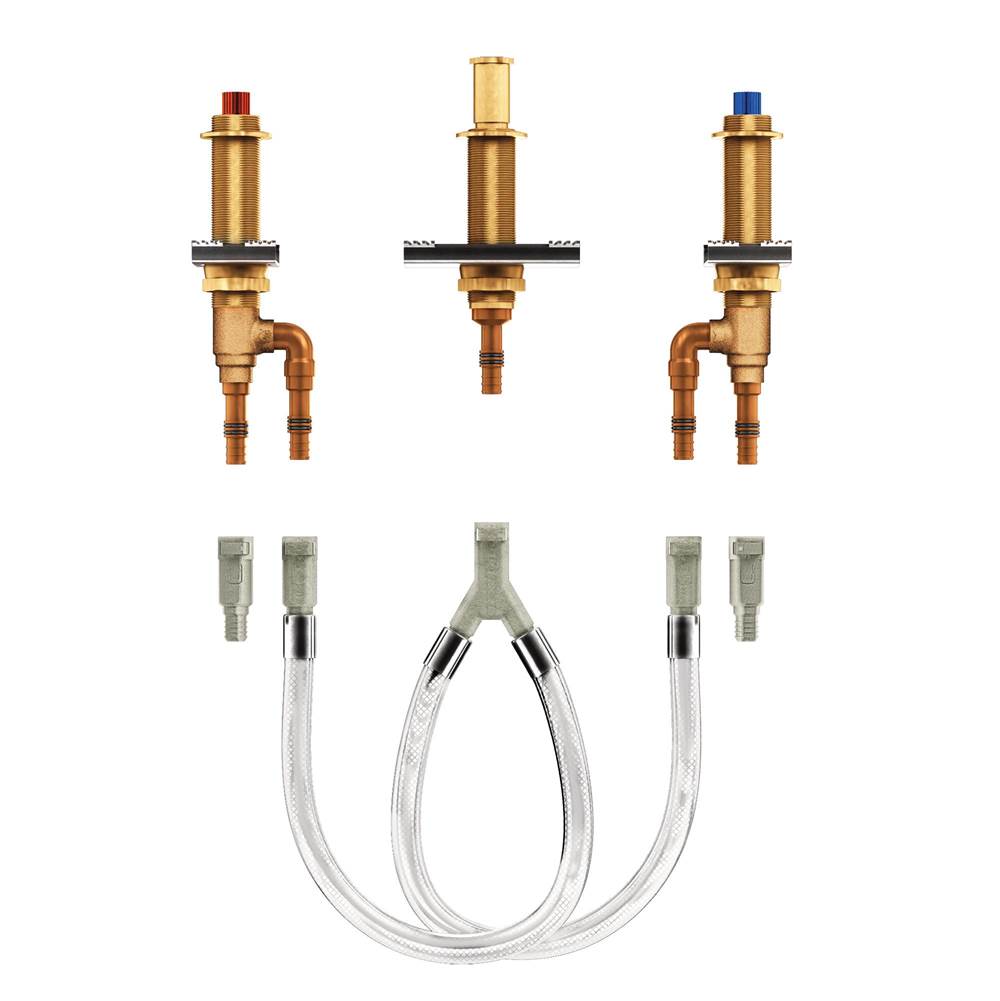 Moen - M-Pact Two-Handle Roman Tub Valve with 10-Inch Center and 1/2-Inch PEX Cold Expansion - Unfinished