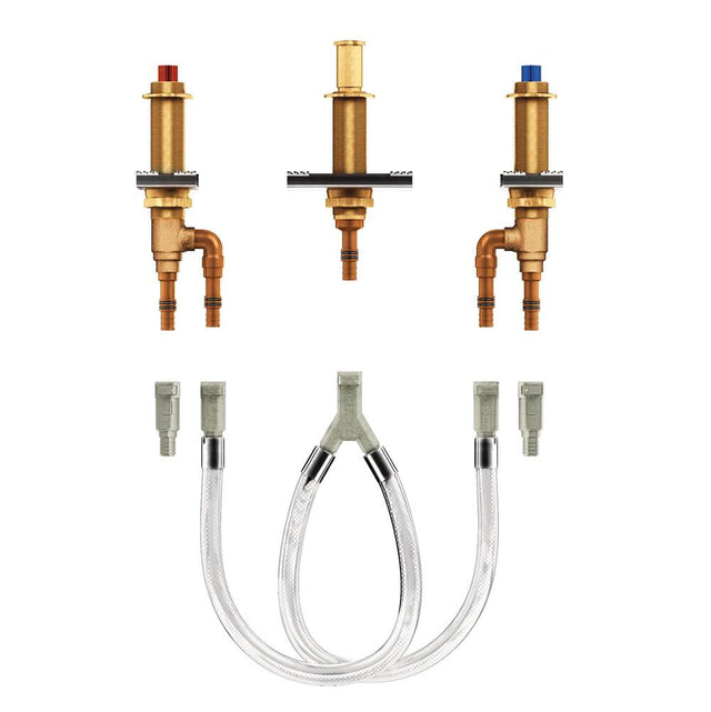 Moen - M-Pact Two-Handle Roman Tub Valve with 10-Inch Center and 1/2-Inch PEX Cold Expansion - Unfinished