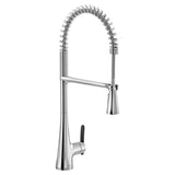 Moen - Sinema Single-Handle Pull-Down Sprayer Kitchen Faucet with Power Clean and Spring Spout in Chrome - Chrome