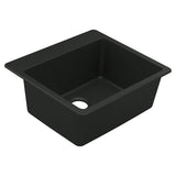 Moen - 25-Inch Wide x 9.5-Inch Deep Dual Mount Granite Single Bowl Kitchen or Bar Sink, Black - Black