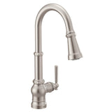 Moen - Paterson One-Handle Pull-down Kitchen Faucet with Power Boost, Includes Interchangeable Handle, Spot Resist Stainless - Spot Resist Stainless