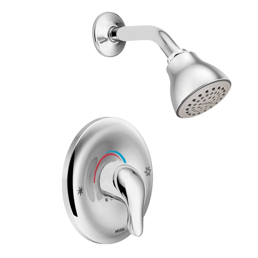 Moen - Chateau Single Handle Posi-Temp Shower Faucet, Valve Included, Chrome - Chrome