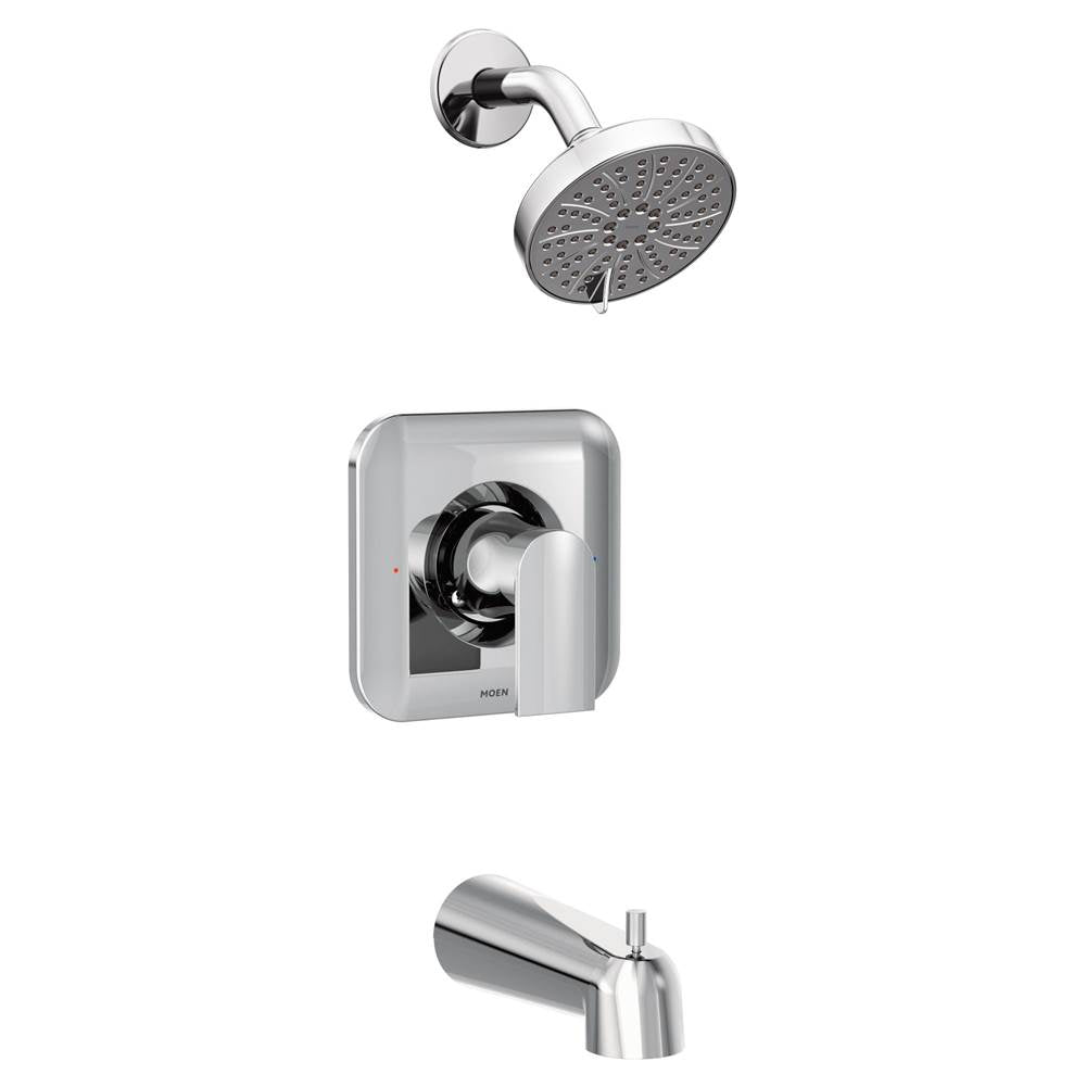 Moen - Genta LX Posi-Temp Pressure Balancing Eco-Performance Modern Tub and Shower Trim Valve Required, Chrome - Chrome