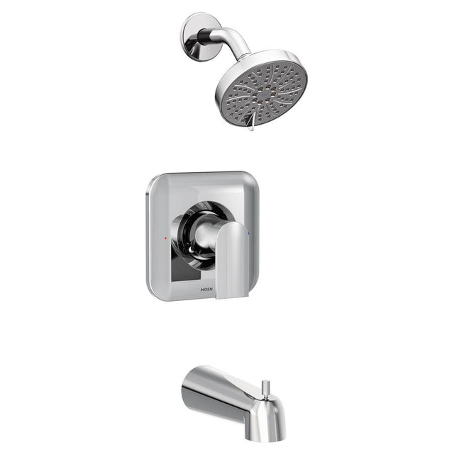 Moen - Genta LX Posi-Temp Pressure Balancing Eco-Performance Modern Tub and Shower Trim Valve Required, Chrome - Chrome