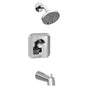 Moen - Genta LX Posi-Temp Pressure Balancing Eco-Performance Modern Tub and Shower Trim Valve Required, Chrome - Chrome