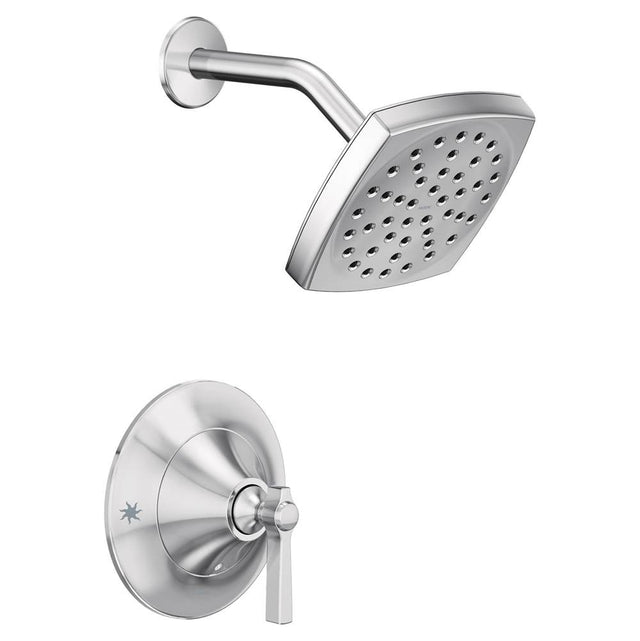 Moen - Flara Posi-Temp Rain Shower 1-Handle Shower Only Faucet Trim Kit in Chrome (Valve Sold Separately) - Chrome