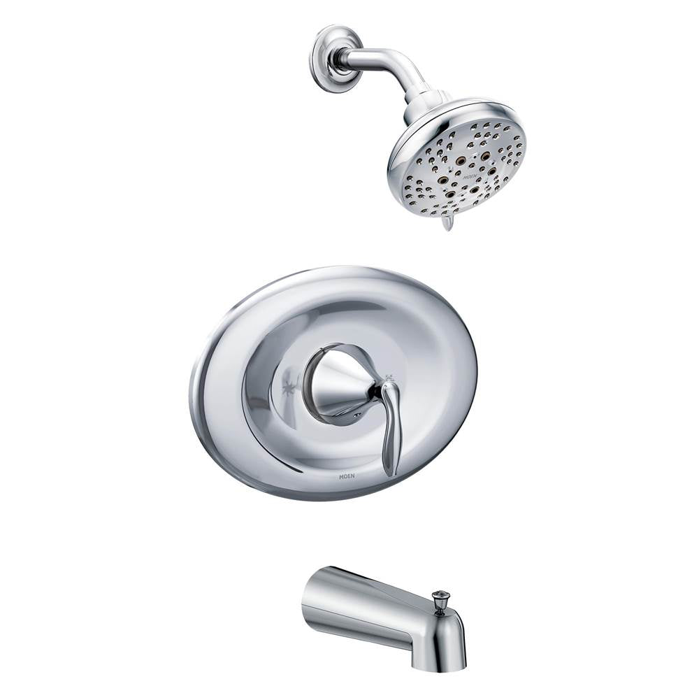 Moen - Eva Posi-Temp Eco-Performance Tub and Shower Trim Kit, Valve Required, Chrome - Chrome
