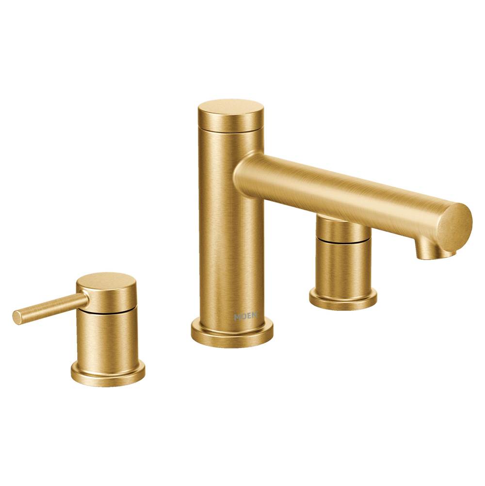 Moen - Align 2-Handle Deck Mount Roman Tub Faucet Trim Kit in Brushed Gold (Valve Sold Separately) - Brushed Gold