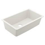 Moen - 33-Inch Wide x 9.5-Inch Deep Undermount Granite Single Bowl Kitchen Sink, White - White