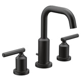 Moen - Gibson Two-Handle 8-Inch Widespread High Arc Modern Bathroom Sink Faucet, Valve Required, Matte Black - Matte Black