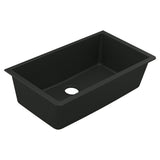 Moen - 33-Inch Wide x 9.5-Inch Deep Undermount Granite Single Bowl Kitchen Sink, Black - Black