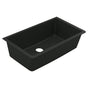 Moen - 33-Inch Wide x 9.5-Inch Deep Undermount Granite Single Bowl Kitchen Sink, Black - Black
