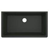 33-Inch Wide x 9.5-Inch Deep Undermount Granite Single Bowl Kitchen Sink, Black