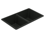 33-Inch Wide x 9.5-Inch Deep Undermount Granite Double Bowl Kitchen Sink, Black