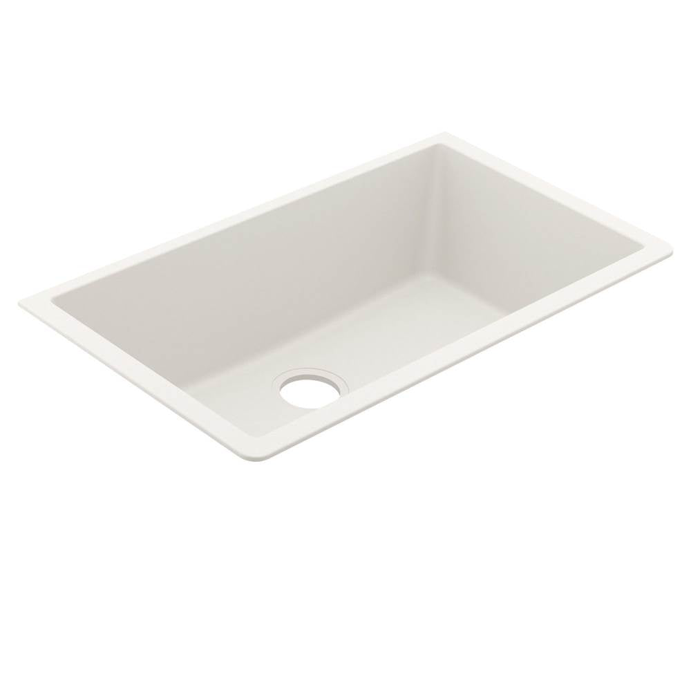 33-Inch Wide x 9.5-Inch Deep Undermount Granite Single Bowl Kitchen Sink, White
