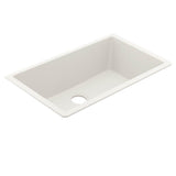 33-Inch Wide x 9.5-Inch Deep Undermount Granite Single Bowl Kitchen Sink, White