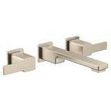 Moen - 90 Degree Two-Handle Wall Mount Bathroom Faucet Trim, Valve Required, Brushed Nickel - Brushed Nickel