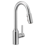 Moen - Genta LX Single-Handle Pull-Down Sprayer Modern Kitchen Faucet with Reflex and Power Boost Chrome - Chrome