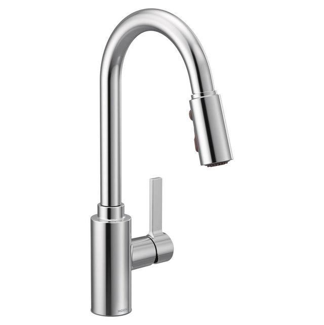 Moen - Genta LX Single-Handle Pull-Down Sprayer Modern Kitchen Faucet with Reflex and Power Boost Chrome - Chrome