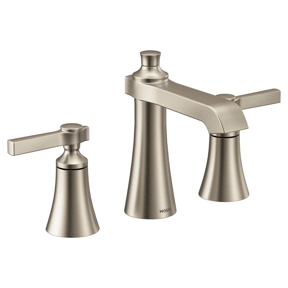 Moen - Flara 8 in. Widespread 2-Handle High-Arc Bathroom Faucet Trim Kit in Brushed Nickel (Valve Sold Separately) - Brushed Nickel